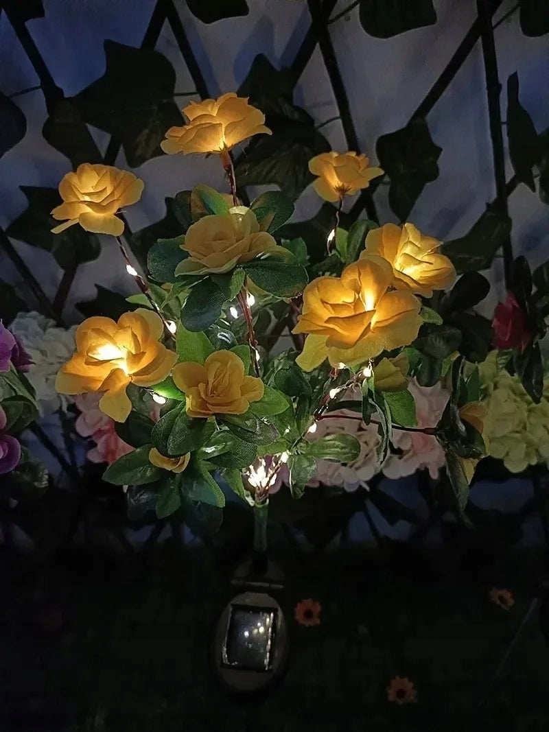 4x GARDEN SOLAR LAMP LED HAMMERED FLOWER SOLAR LIGHTS GARDEN FLOWERS Brand no brand