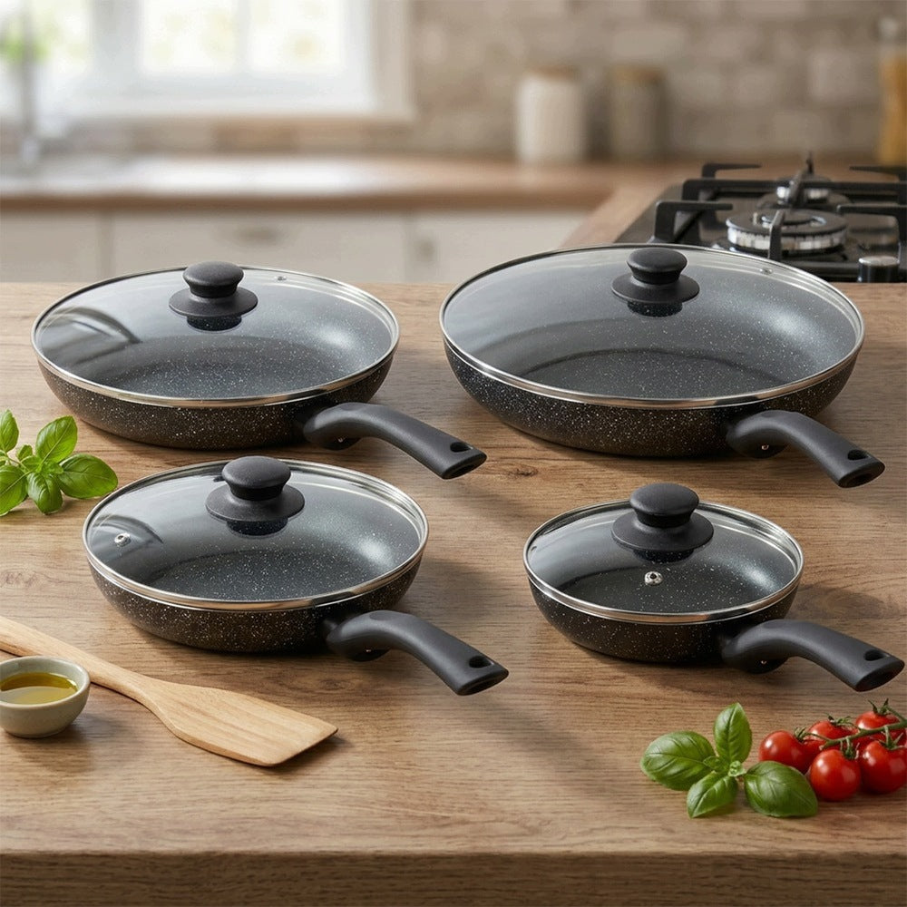 4x GRANITE pan with lid pan set VILDE 16 20 24 28 Packaging status original