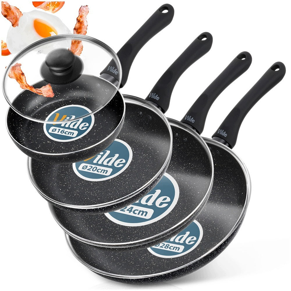 4x GRANITE pan with lid pan set VILDE 16 20 24 28