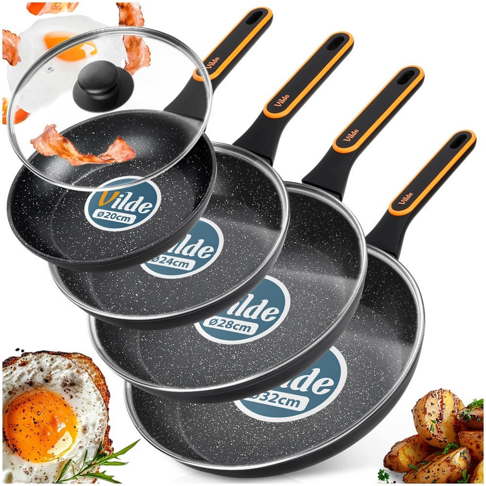 4x GRANITE pan with lid pan set VILDE 20 24 28 32