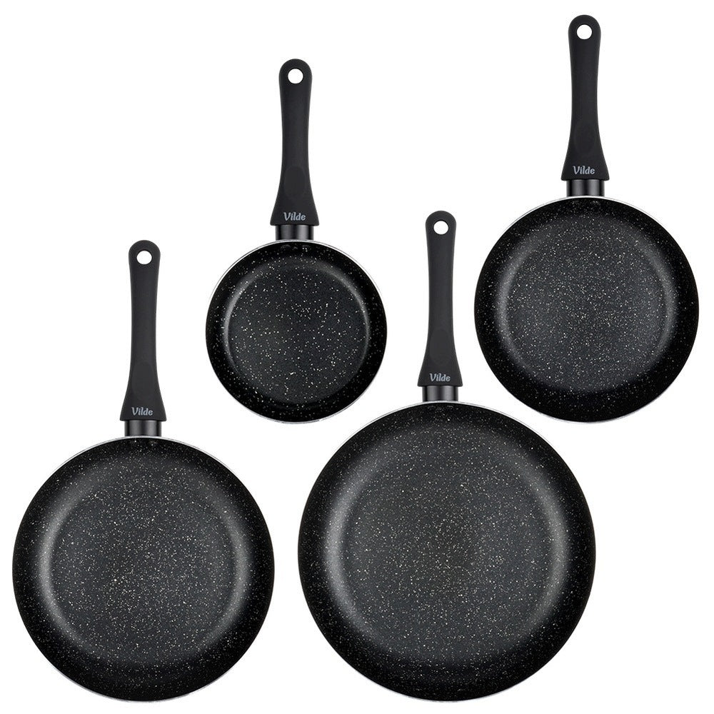 4x GRANITe frying pan for frying stewing pan set VILDE 16 20 24 28 Brand Vilde