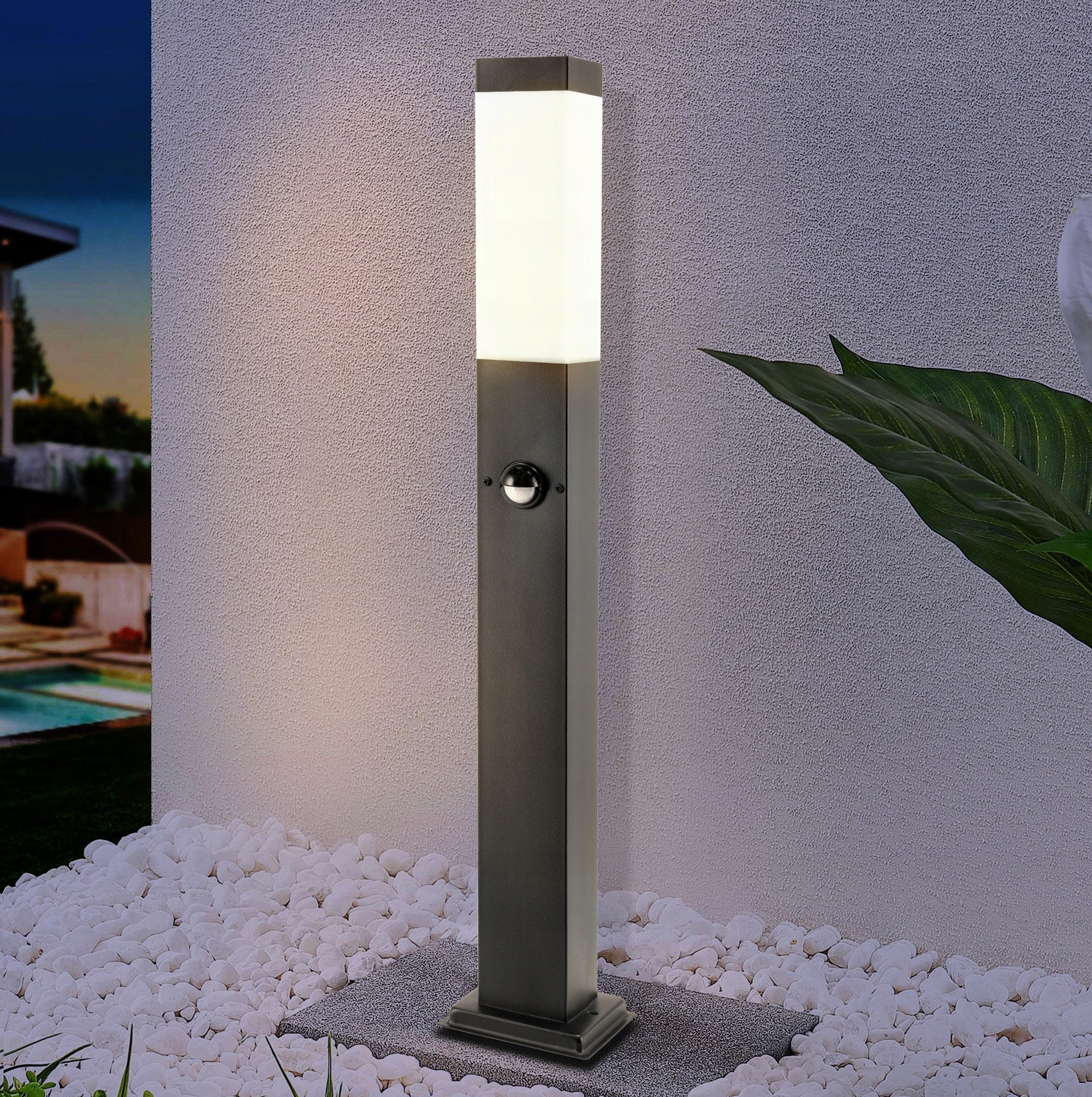 4x Garden Lamp With Sensor Standing LANTERN POST 60cm LED E27 IP54 Collection Ogrodowe