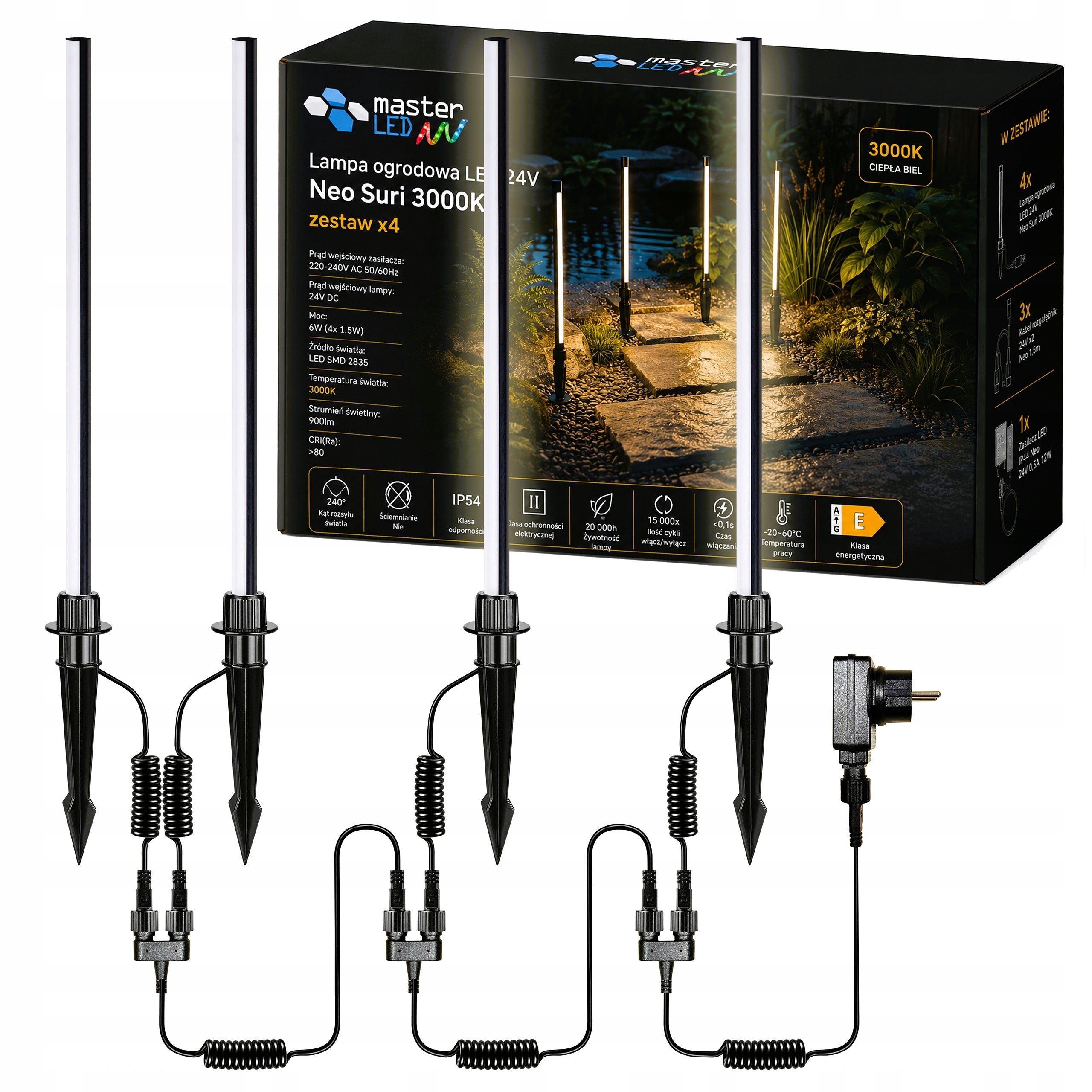 4x Ground hammered garden lamp 3000K outdoor ground remote control