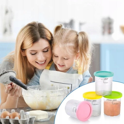 4x Ice Cream Containers Cocktails for Ninja NC500 NC501 680ml Ice Maker Dominant color multicolor