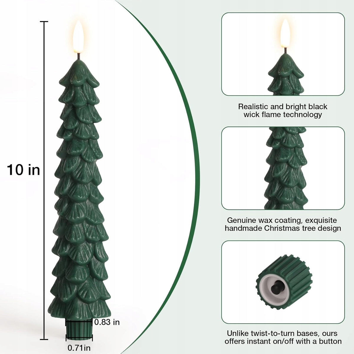 4x LED Christmas Tree Candles with Remote Control Timer Christmas k50,2 Brand no brand
