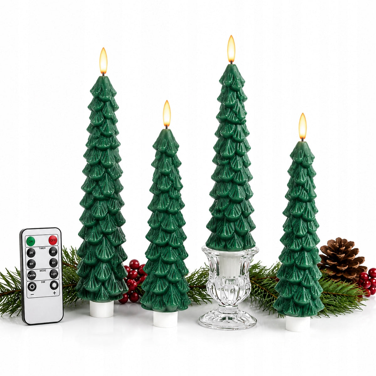 4x LED Christmas Tree Candles with Remote Control Timer Christmas k50,2