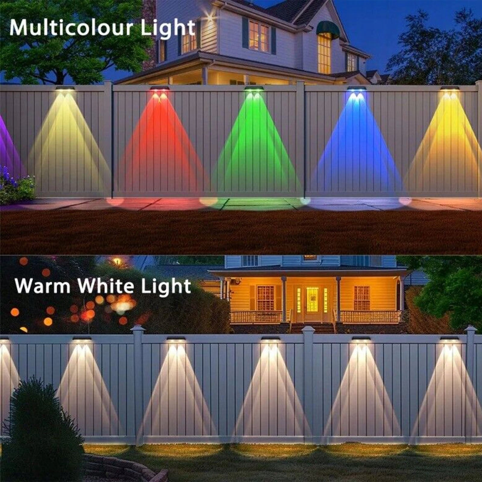 4x LED SOLAR LAMP RGB OUTDOOR SOLAR LIGHT 2LED WALL LAMPS FOR FACADE Brand no brand