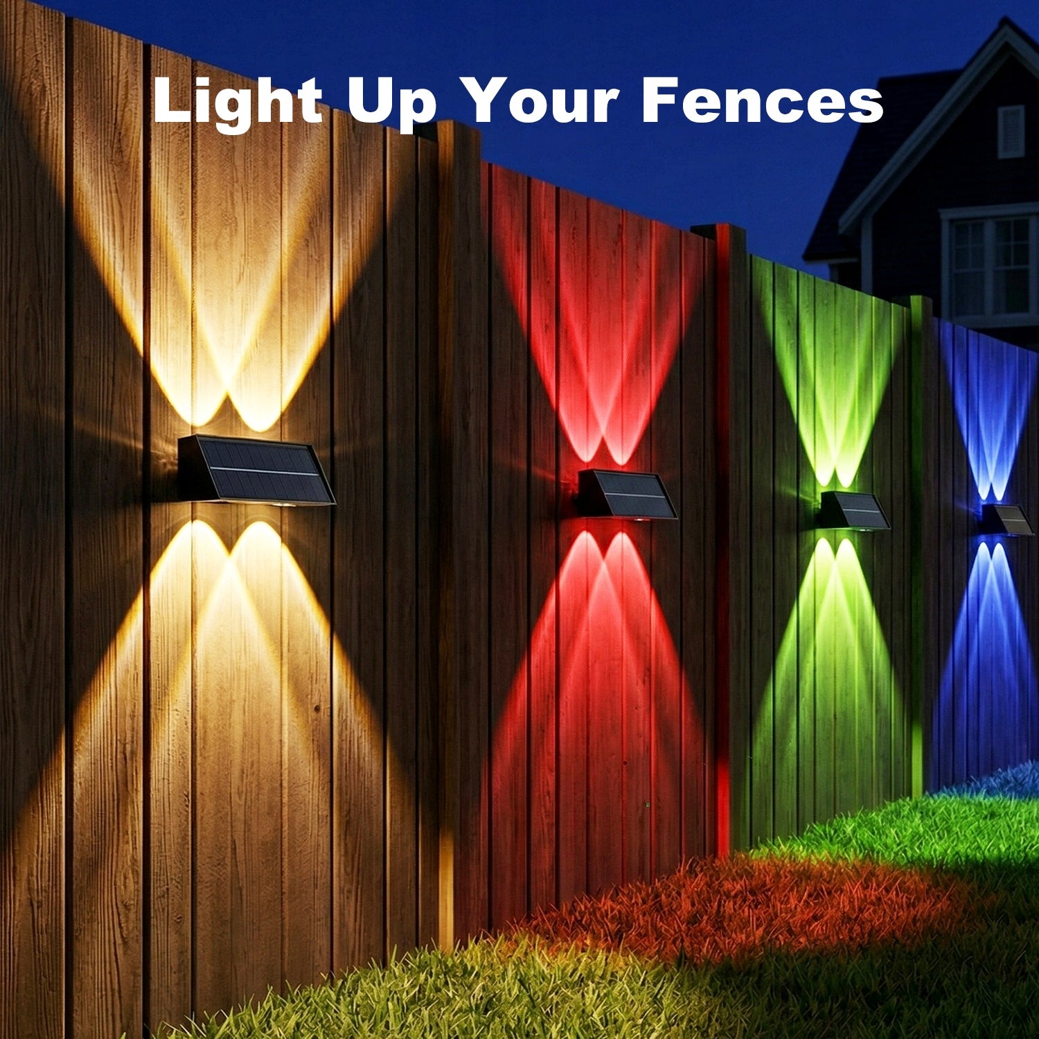 4x LED SOLAR LAMP RGB OUTDOOR SOLAR LIGHT WALL LAMPS FOR FACADE Light source power 5 W
