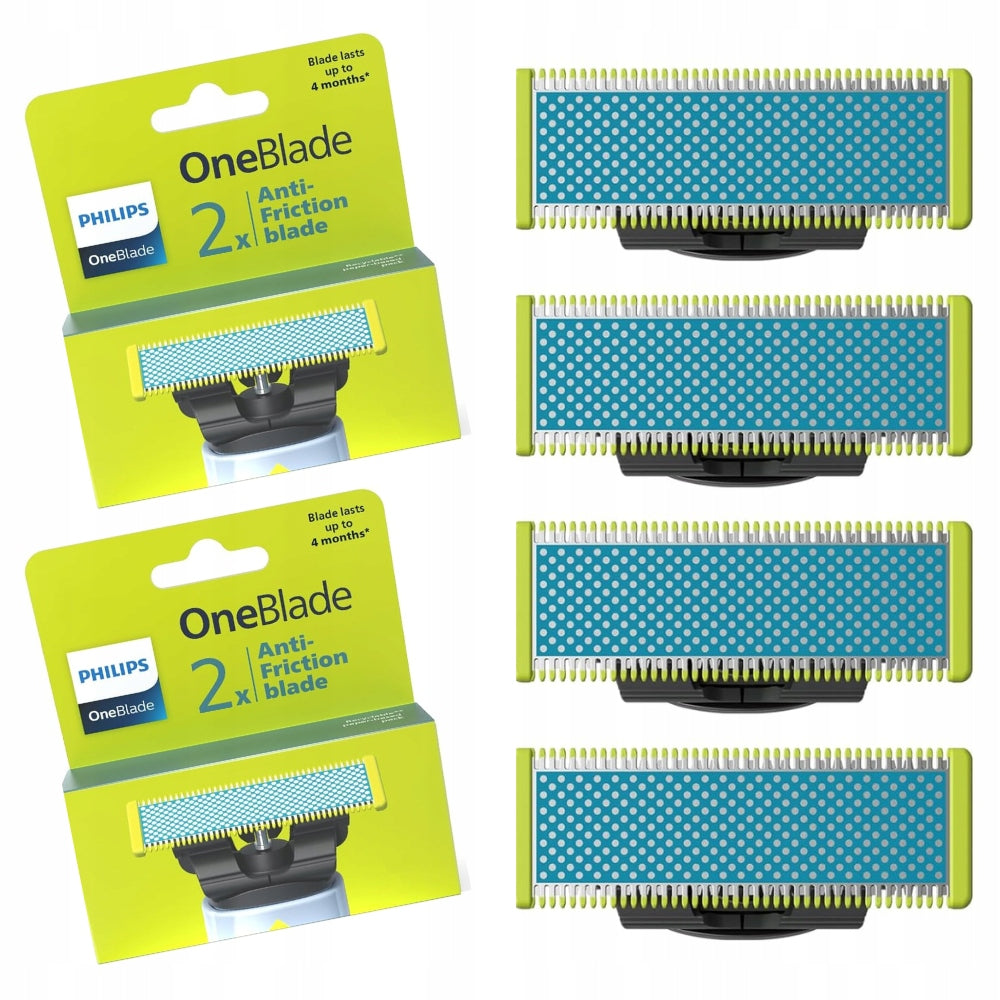 4x ORIGINAL PHILIPS ONEBLADE Blades Sensitive Leather Shaver Blade Medical device no
