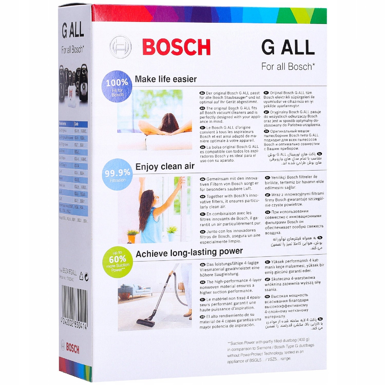 4x Original BOSCH BBZ41FGALL bags type G ALL EAN (GTIN) 5902668075657