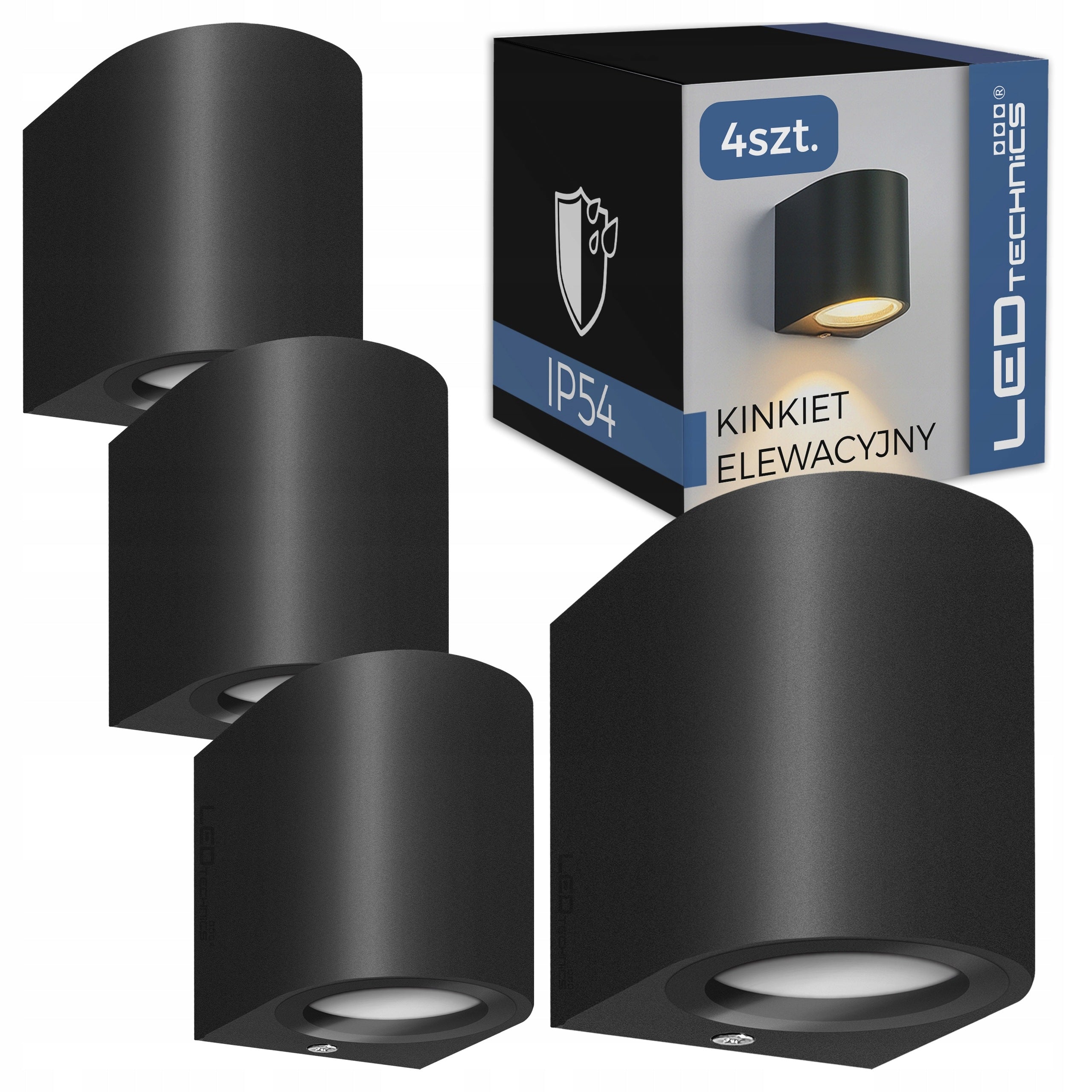 4x Outdoor Garden Wall Lamp For 1x GU10 Lamp Wall Facade Fixture