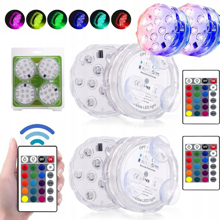 4x POOL LIGHTING LED UNDERWATER POOL LIGHTS with Suction Cup x 12pcs
