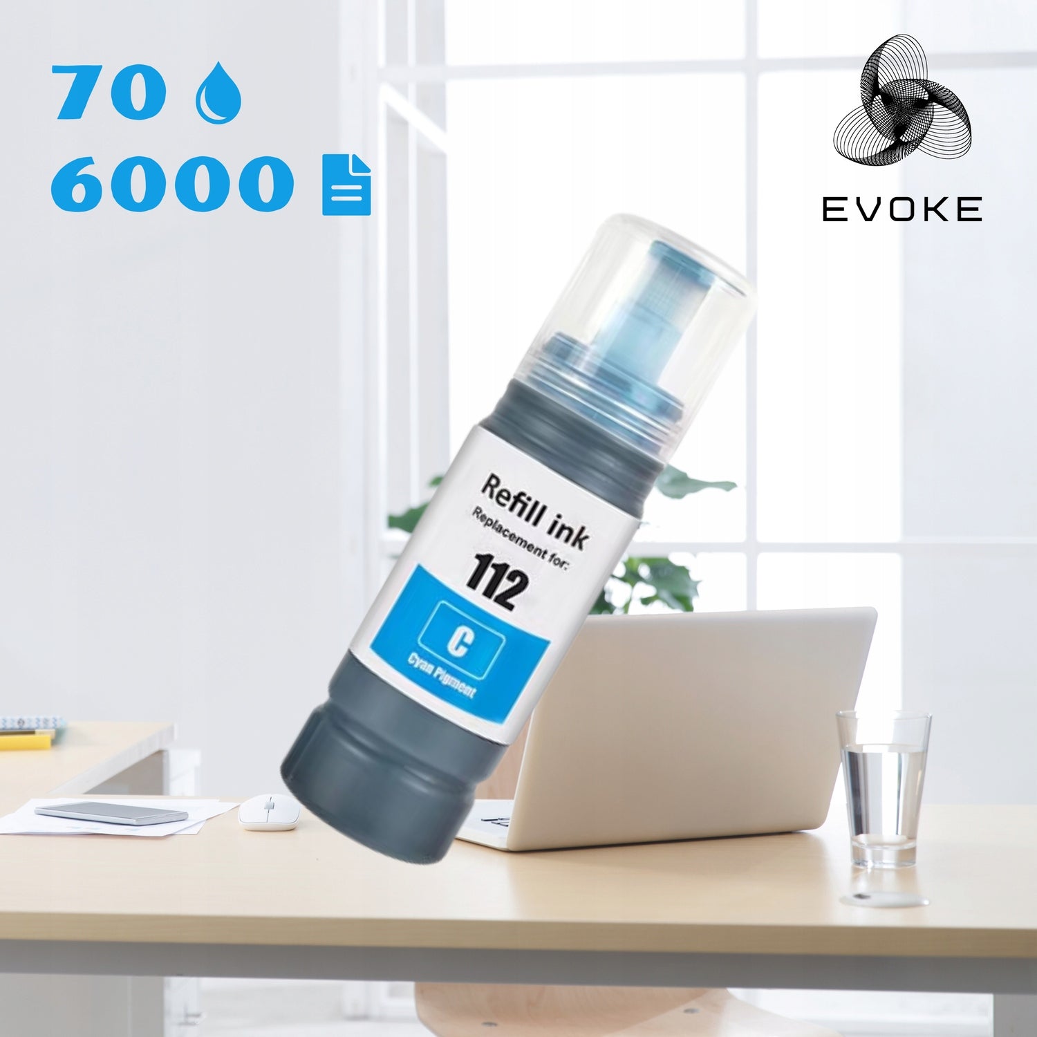 4x Printer ink Epson 112 XL black + colour set | 112 CMYK Manufacturer EVOKE