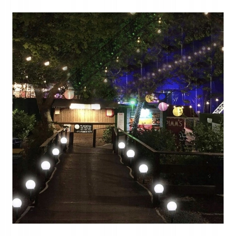 4x SOLAR BALL LED GARDEN LAMP HAMMERED WHITE GARDEN BALLS LAMPS 36CM Brand no brand
