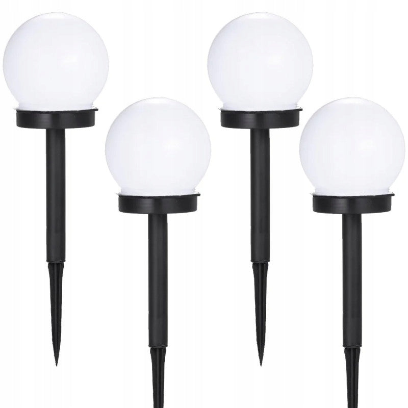 4x SOLAR BALL LED GARDEN LAMP HAMMERED WHITE GARDEN BALLS LAMPS 36CM Manufacturer code 3492