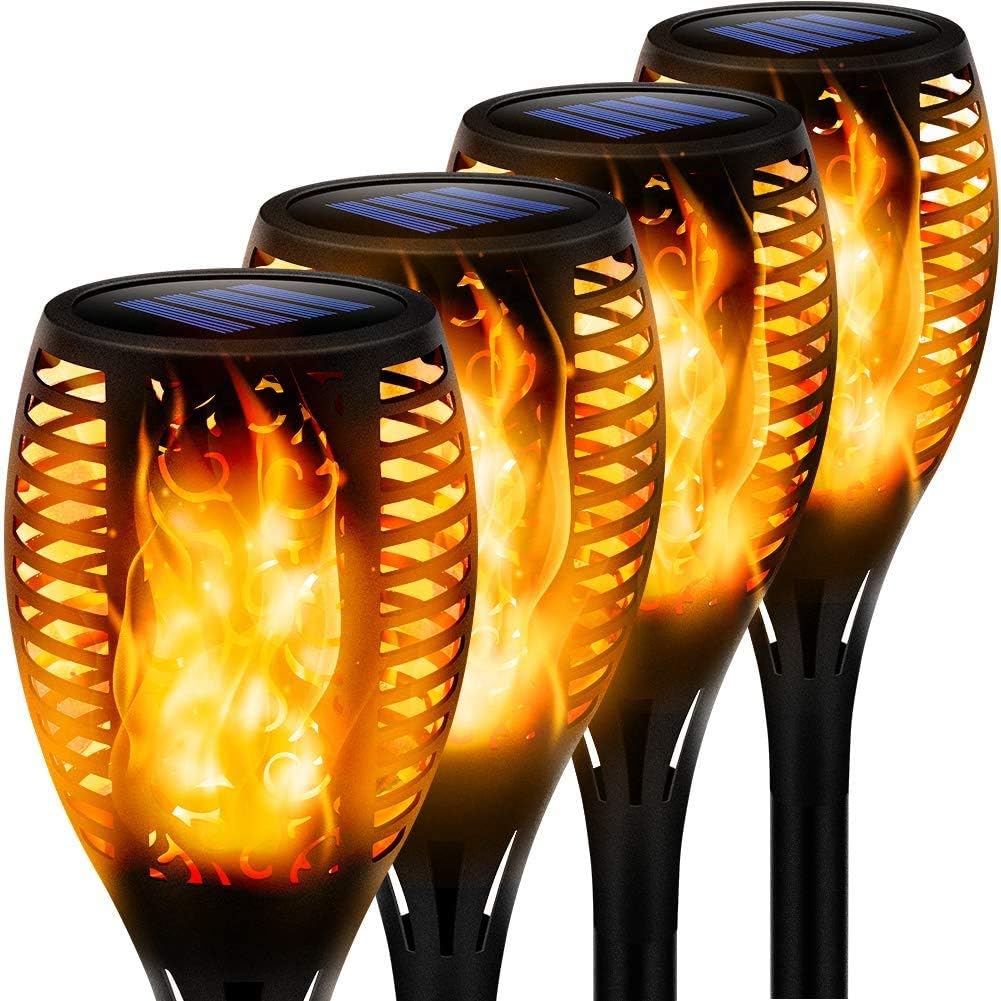 4x SOLAR GARDEN LAMP LED TORCH FLAME LANTERN FOR GARDEN XL