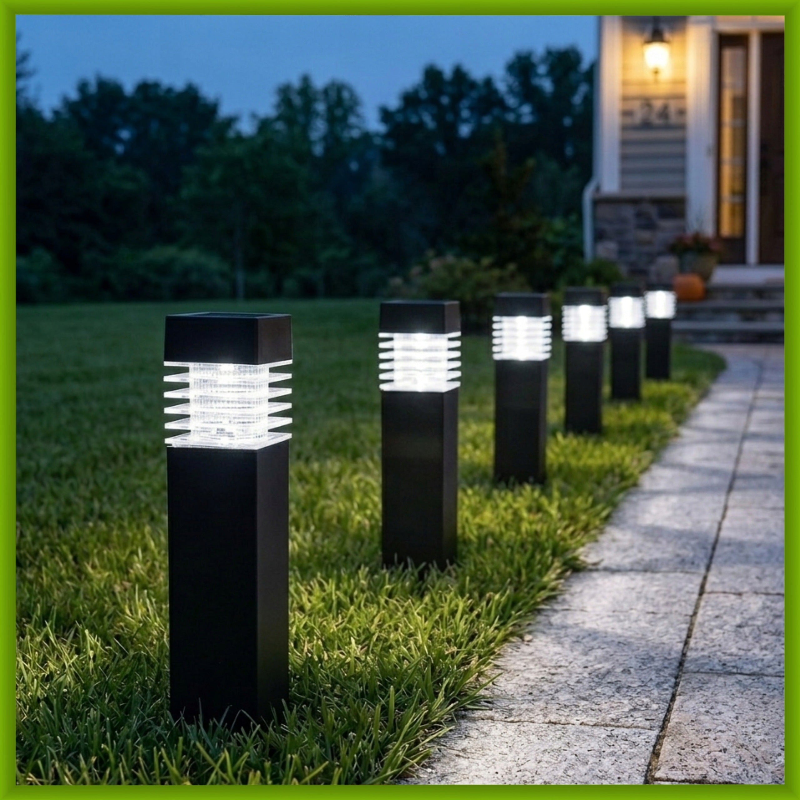 4x SOLAR GARDEN LIGHTS LED HAMMERED OUTDOOR POST FOR GARDEN TERRACE Manufacturer code LAMPA LED 4 LAMPKI SOLARNE NA TARAS DO OGRODU