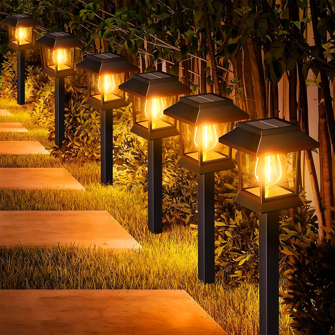 4x SOLAR LAMP Punched Garden LED BULB Lamps Twilight Sensor IP65 Packaging status original