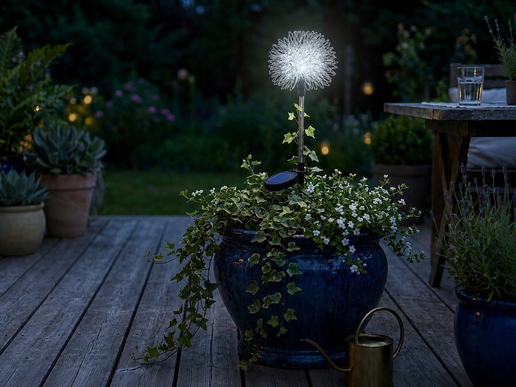 4x SOLAR LED GARDEN LAMP HAMMERED DANDELION SOLAR TREE FOR GARDEN Packaging status original