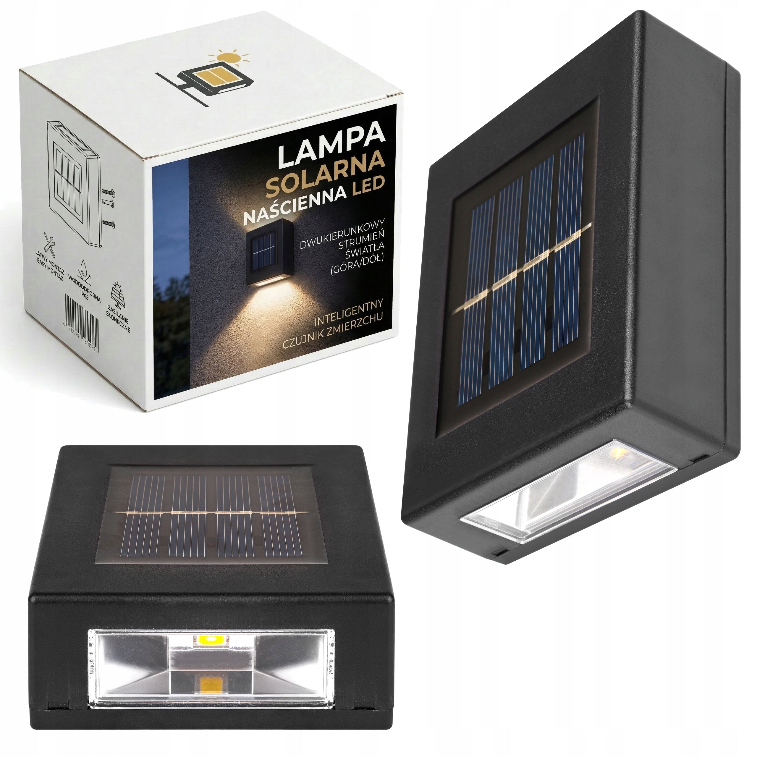 4x SOLAR garden wall lamp WITH SENSOR OUTDOOR facade wy2