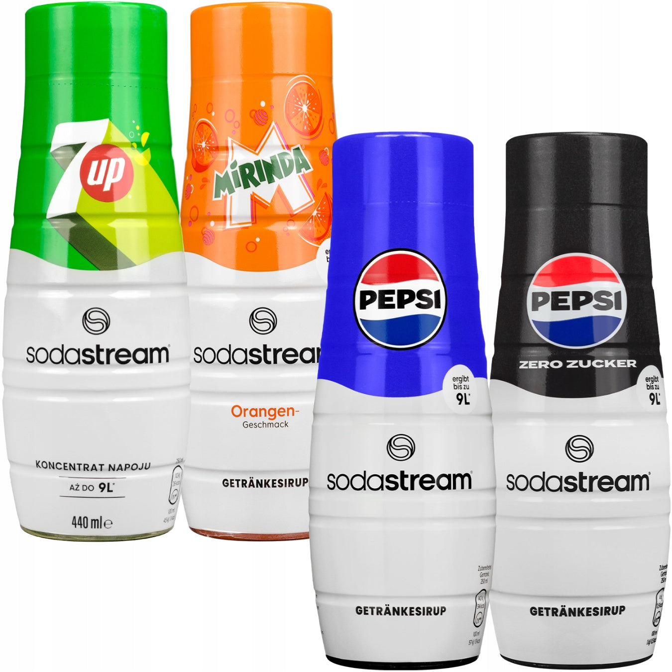 4x SodaStream Pepsi Pepsi Max Mirinda 7up Water Concentrate
