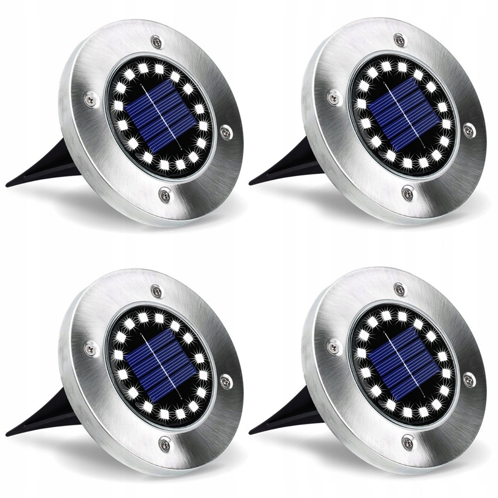 4x Solar Garden LAMP 16LED Punched GROUND Packaging status original