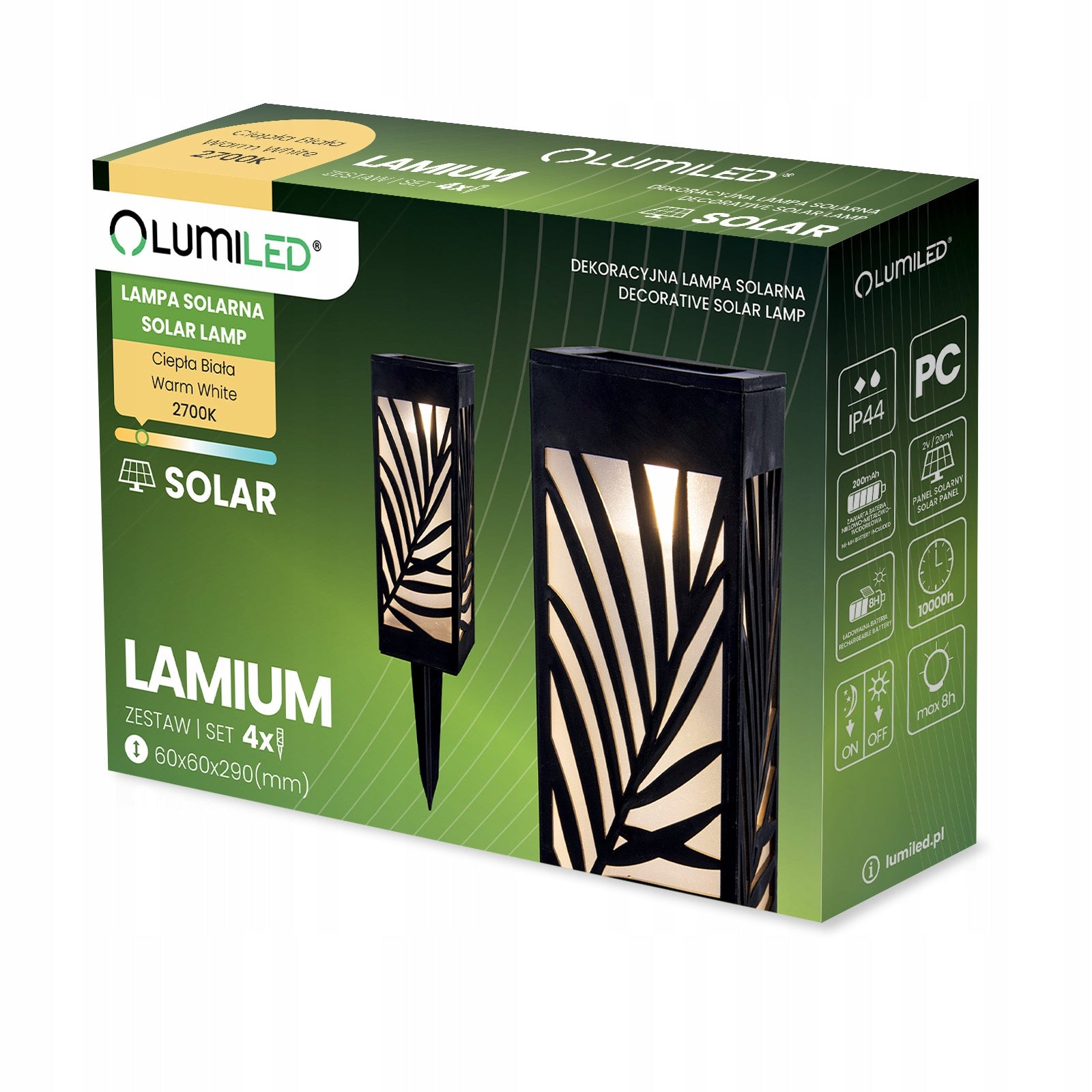 4x Solar Garden Lamp LED Punched Outdoor Decorative Garden Post 30 Manufacturer code lampki solarne na taras ażurowe do ogrodu