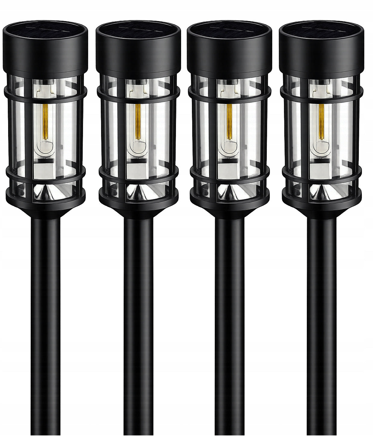 4x Solar LED Garden Lamp Lantern + Bulb Filament Solid Construction Brand SuperLED