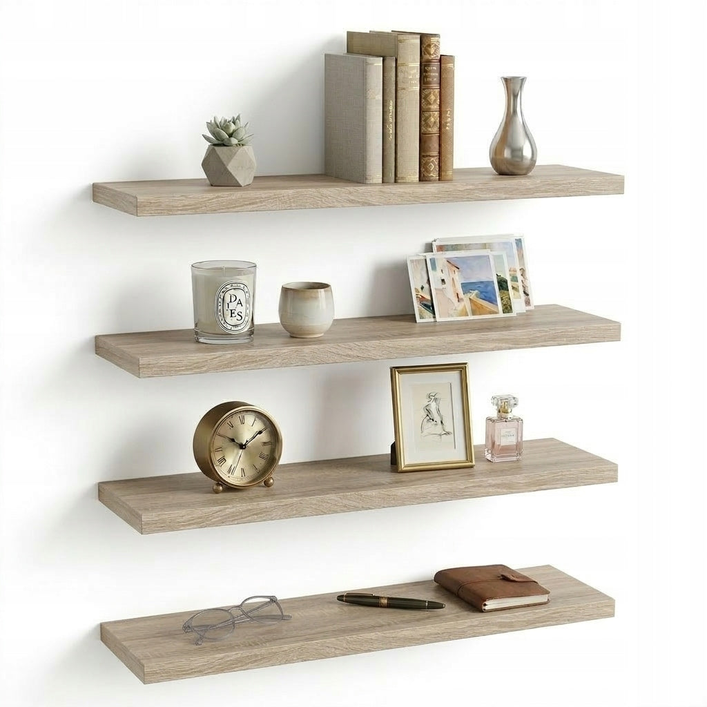 4x loft industrial shelf 50 cm Sonoma oak wall shelf set levitating