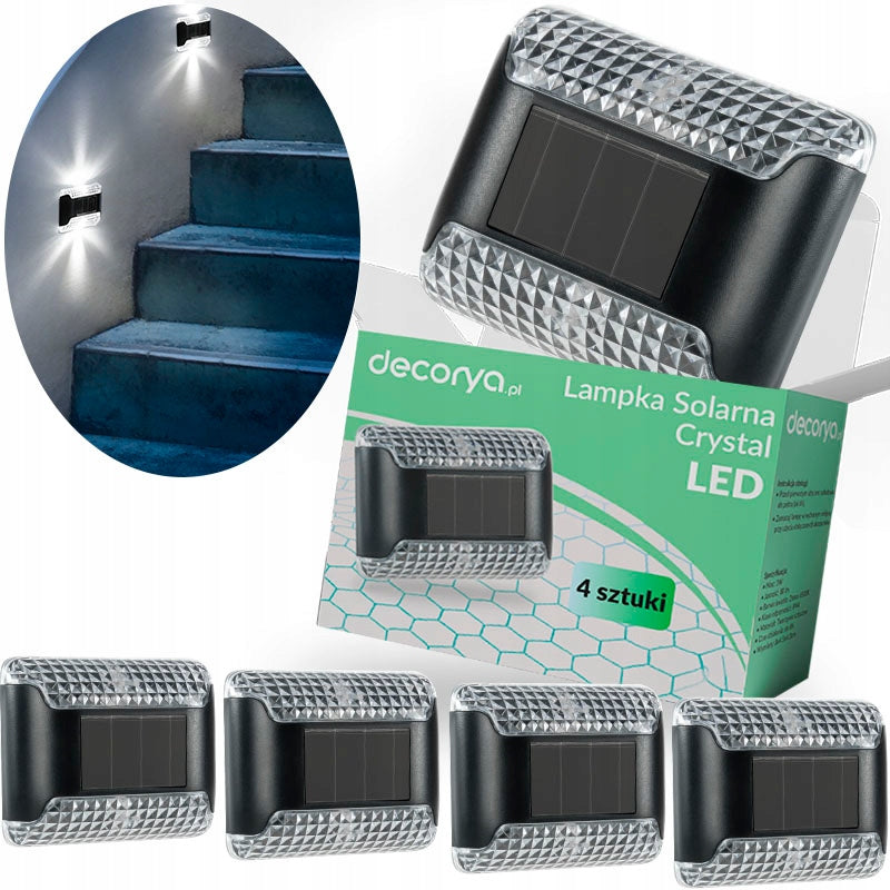 4xDECORATIVE SOLAR LAMP OUTDOOR FOR RAILING BALCONY TERRACE FACADE