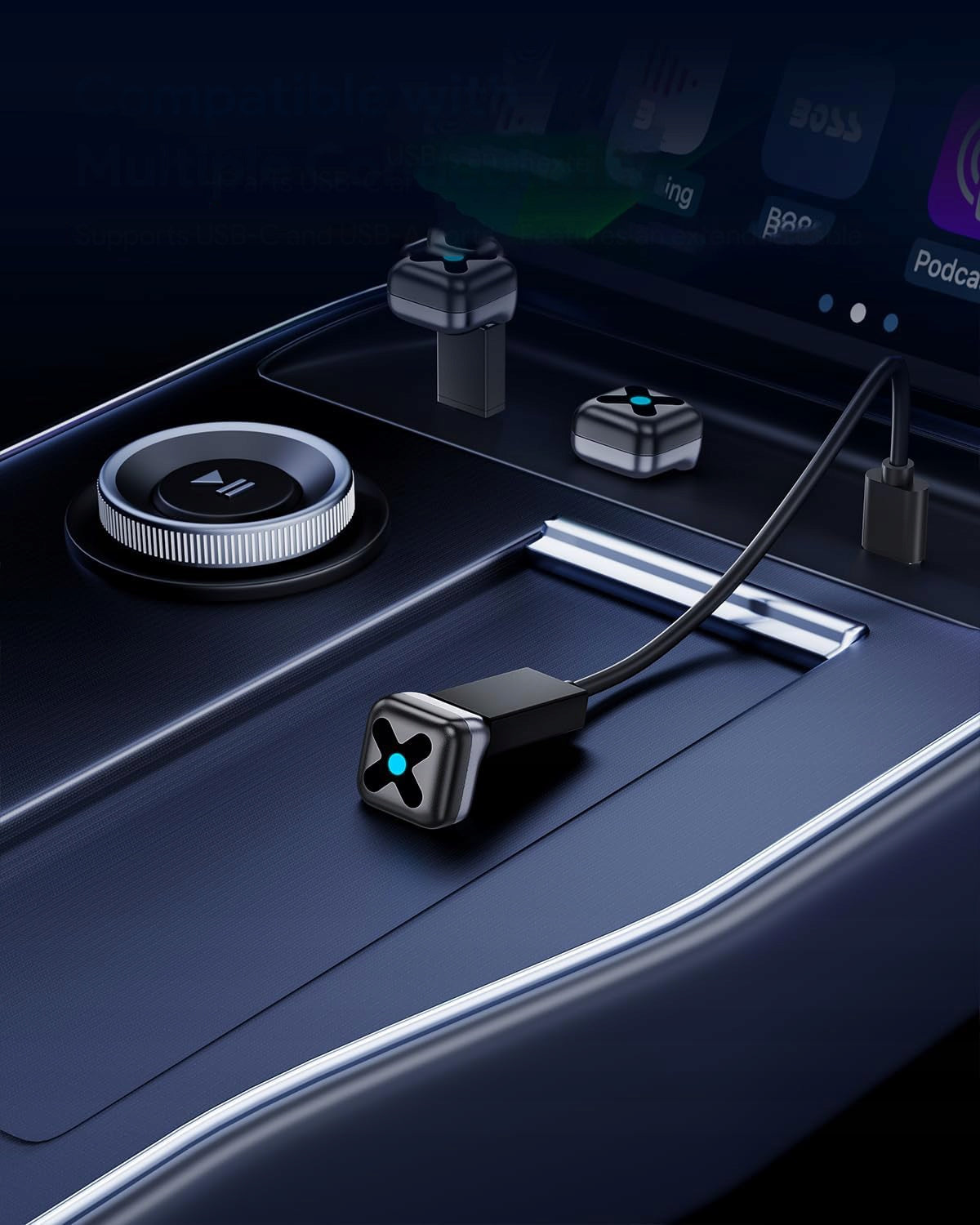 5.8GHZ WiFi WIRELESS AUTO CARPLAY ADAPTER FOR ANDROID & iOS - USB-A/C Packaging status original