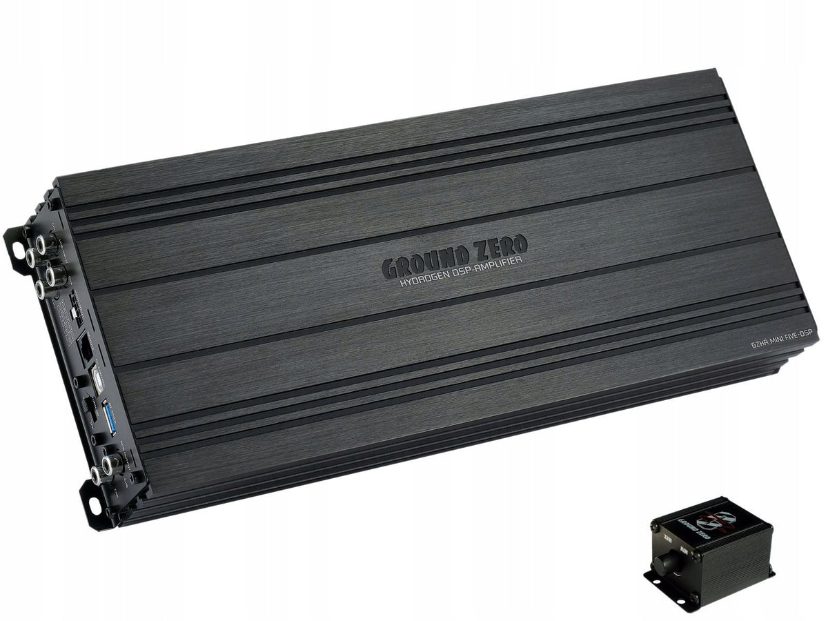 5-CHANNEL AMPLIFIER 4x125W + 500W RMS DSP GROUND ZERO GZHA MINI FIVE-DSP