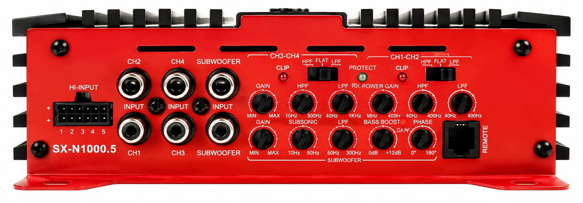 5-CHANNEL CAR AMPLIFIER SOUNDMAX SX-N1000.5 + REMOTE CONTROL Manufacturer code SX-N1000.5