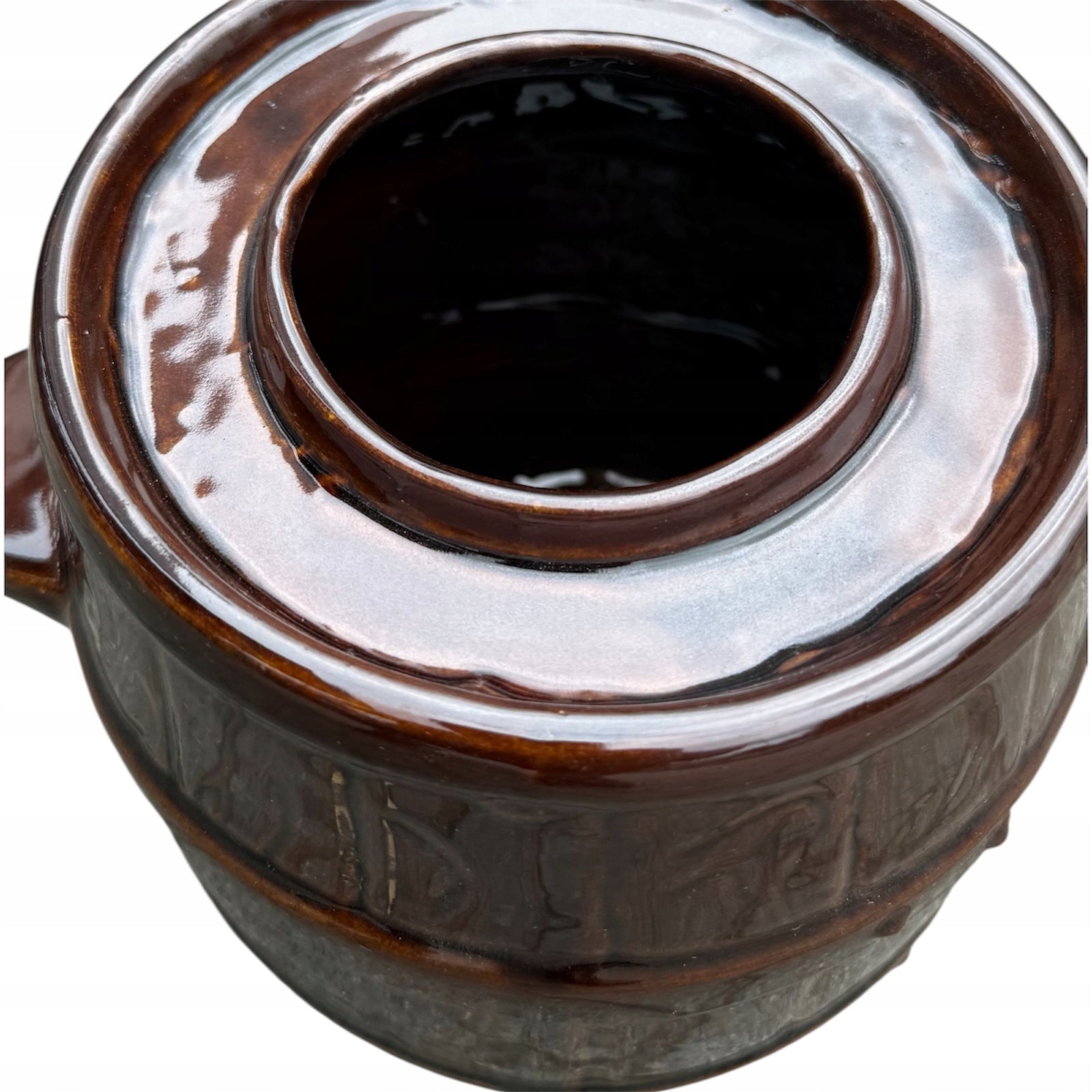 5 L CHUNKY POT + BRONZE COVER FOR PICKLES, CUCUMBERS STONEWARE FOR KITCHEN Manufacturer code RUI4290