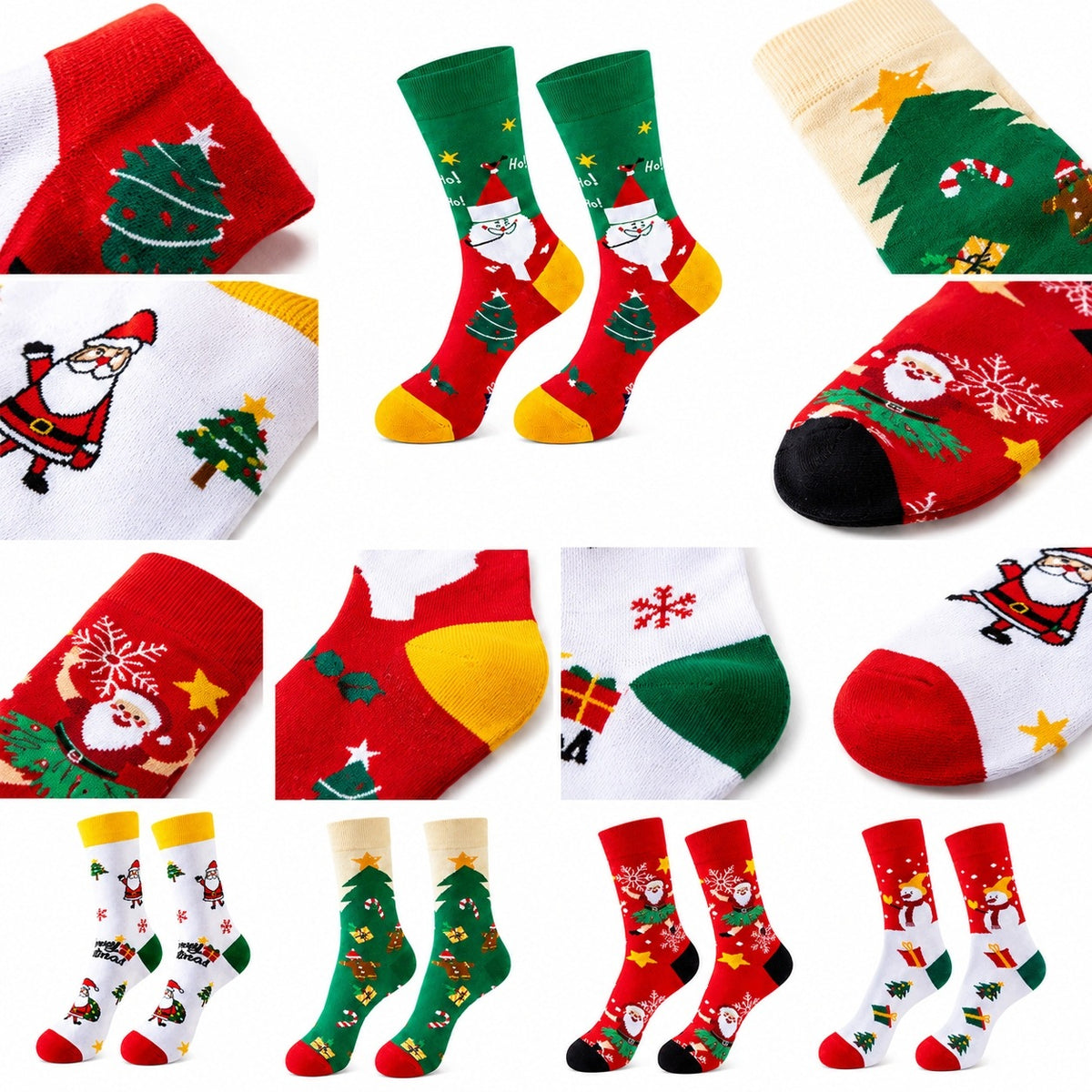 5 PAIRS OF WOMEN'S COTTON CHRISTMAS SOCKS Packaging status original