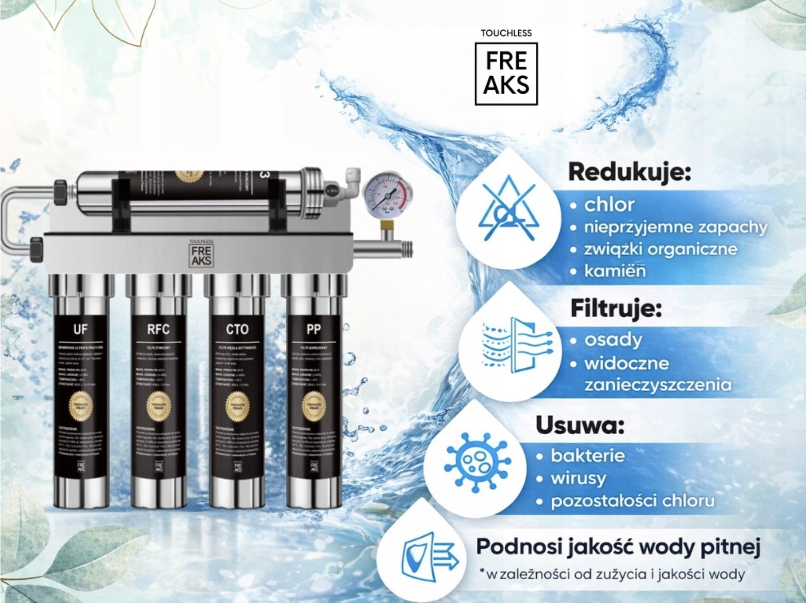 5 PHASE Sink WATER FILTER WITH CARTRIDGES & FAUCET Model Artykuły codziennego użytku