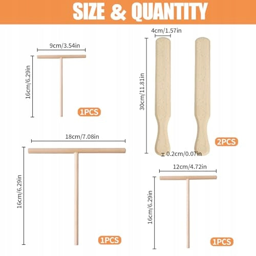 5 PIECES PANCAKE SPLITTER 9 CM/12 CM/18 CM wooden Model B0DXPG9SD9