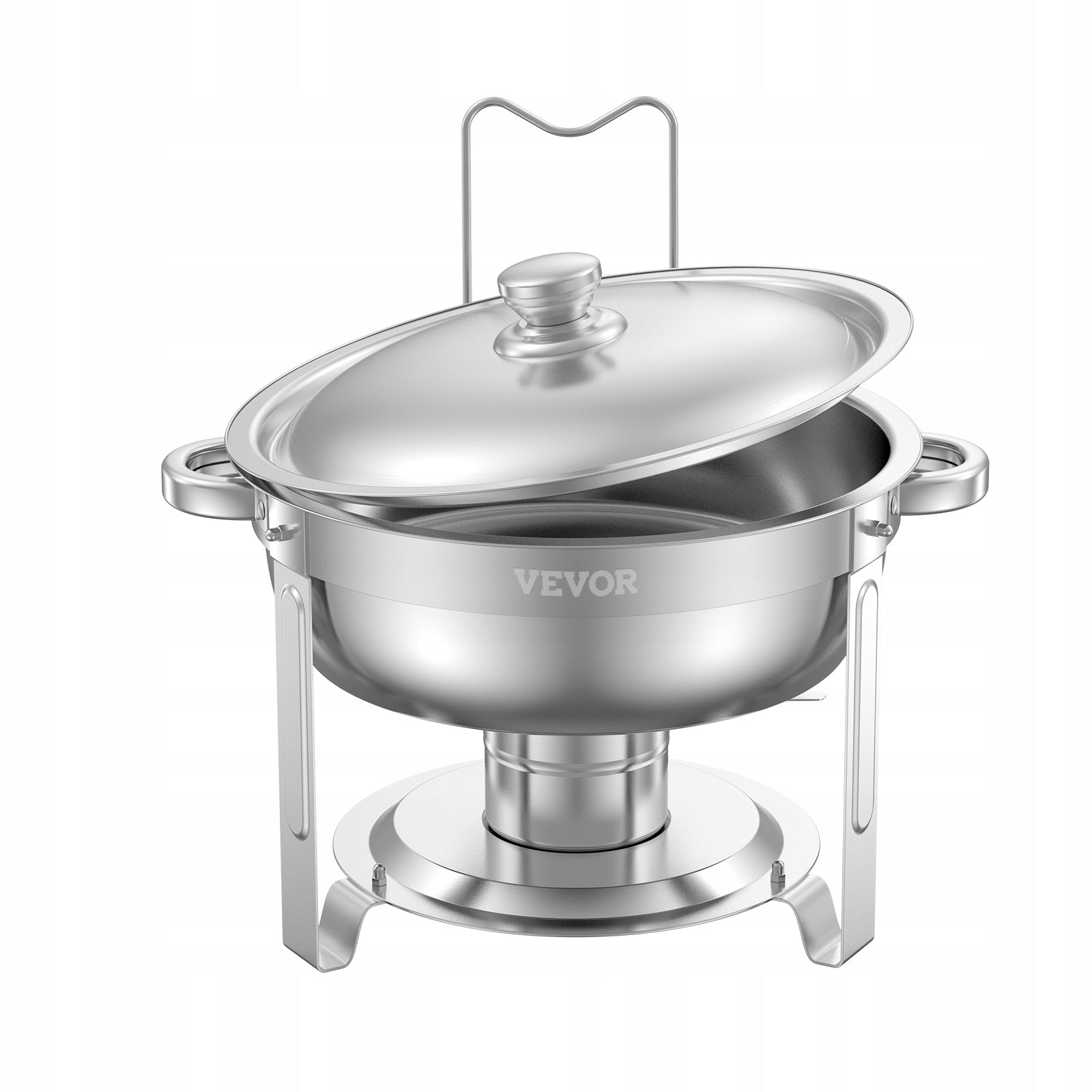 5 Qt 2 Pack Round Chafing Dish Buffet Set Full-Size Pan Stainless Steel Model JZYYXCL5LGG2