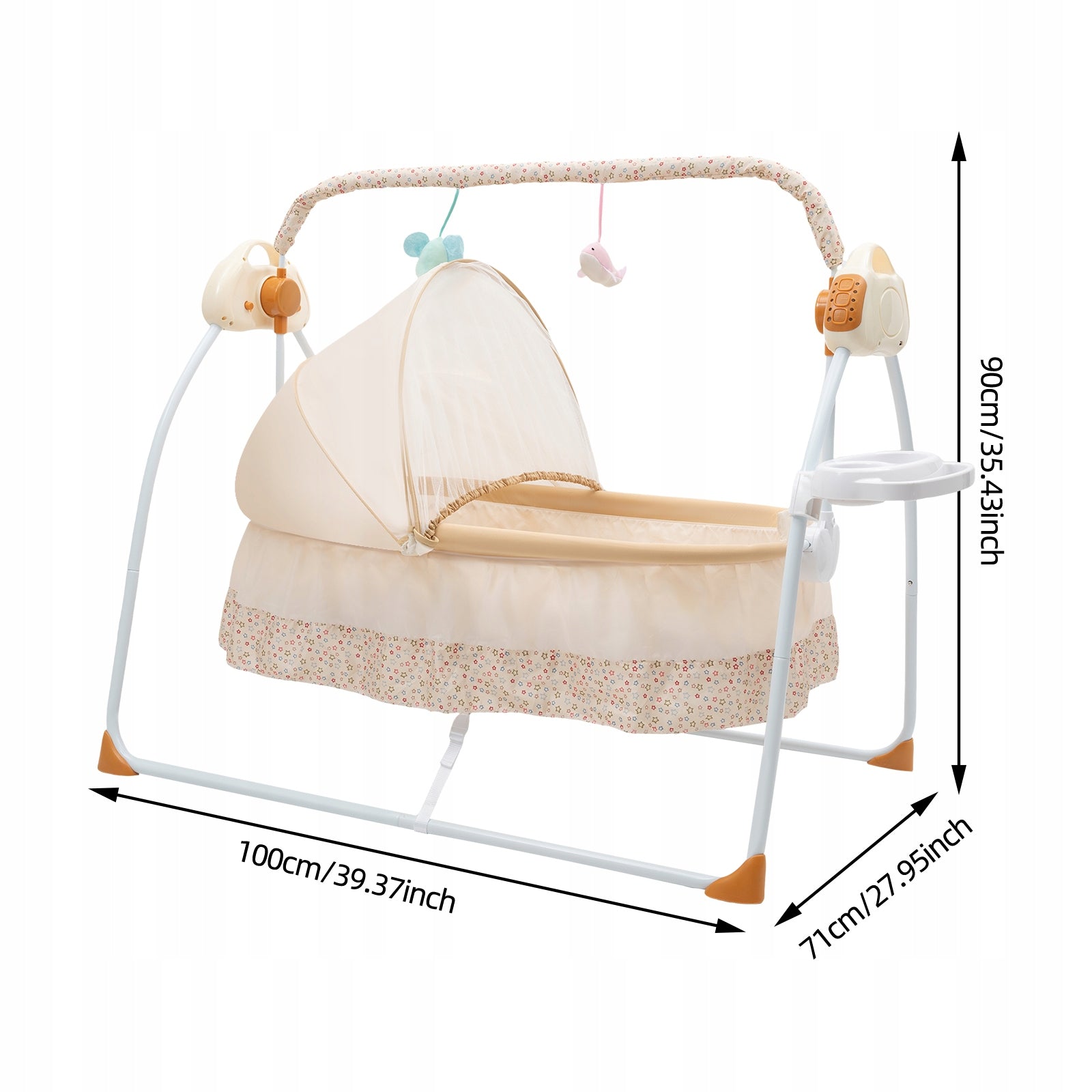 5-Speeds Baby Cradle Swing 0-18 Months 25kg Bluetooth Remote Timer Foldable Packaging status original