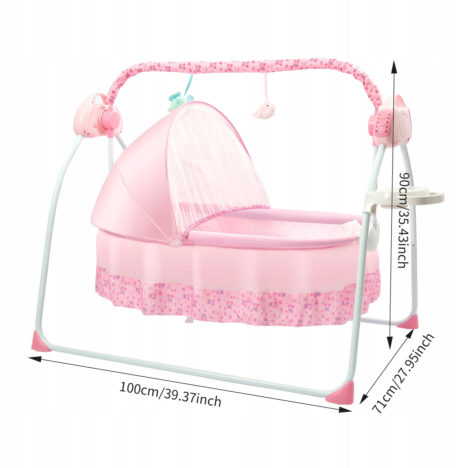 5-Speeds Baby Cradle Swing 0-18 Months 25kg Bluetooth Remote Timer Foldable Packaging status original