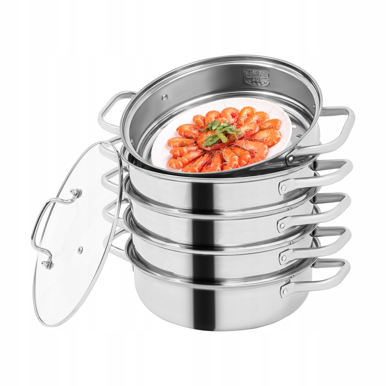 5-TIER STEAMER COOKER 28CM STAINLESS STEEL STEAM POT FOR COOKING Packaging status original