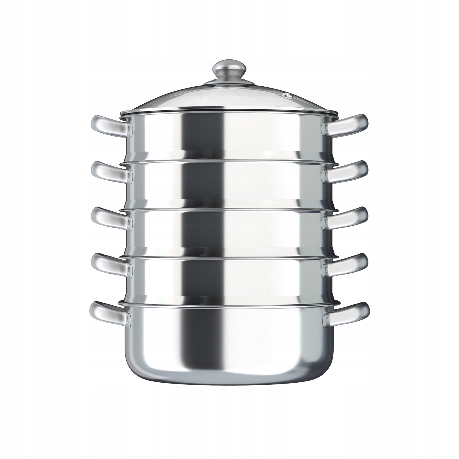 5-Tier Stainless Steel Steamer Pot 30cm Universal for All Stovetops