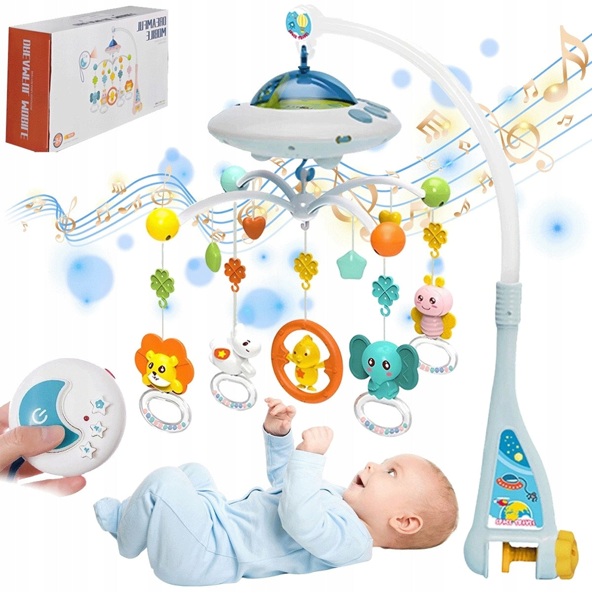 5 animals music carousel with star projection 3 colors and remote control