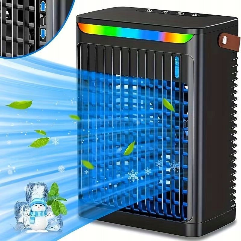 5-in-1 Portable Air Conditioner: 3-Speed Evaporative Cooling Fan