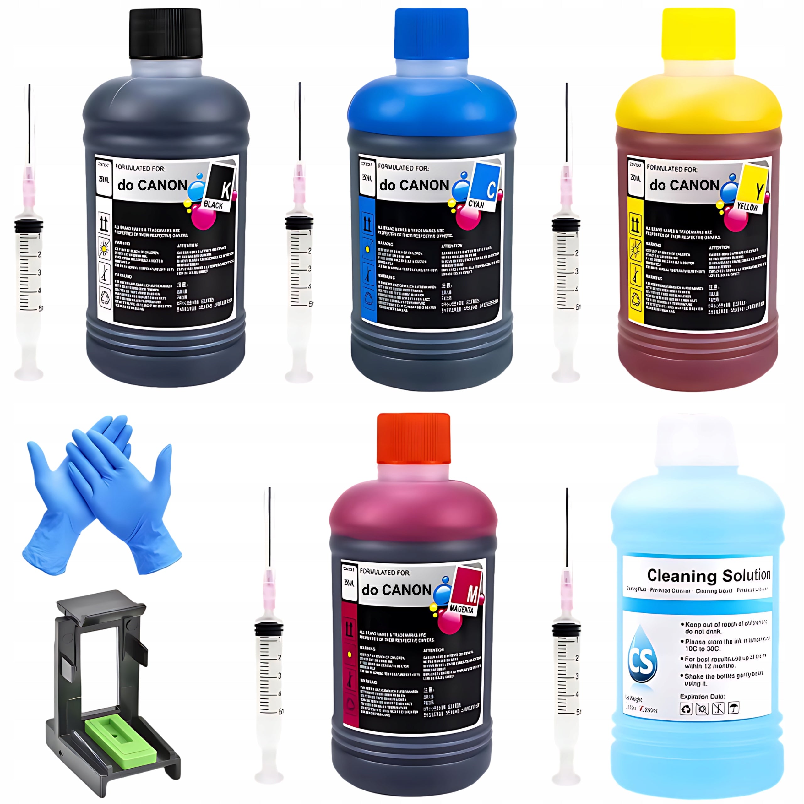 5 x 250 ml Canon PG Regeneration Filling Ink 540 560 545 546 CLIP