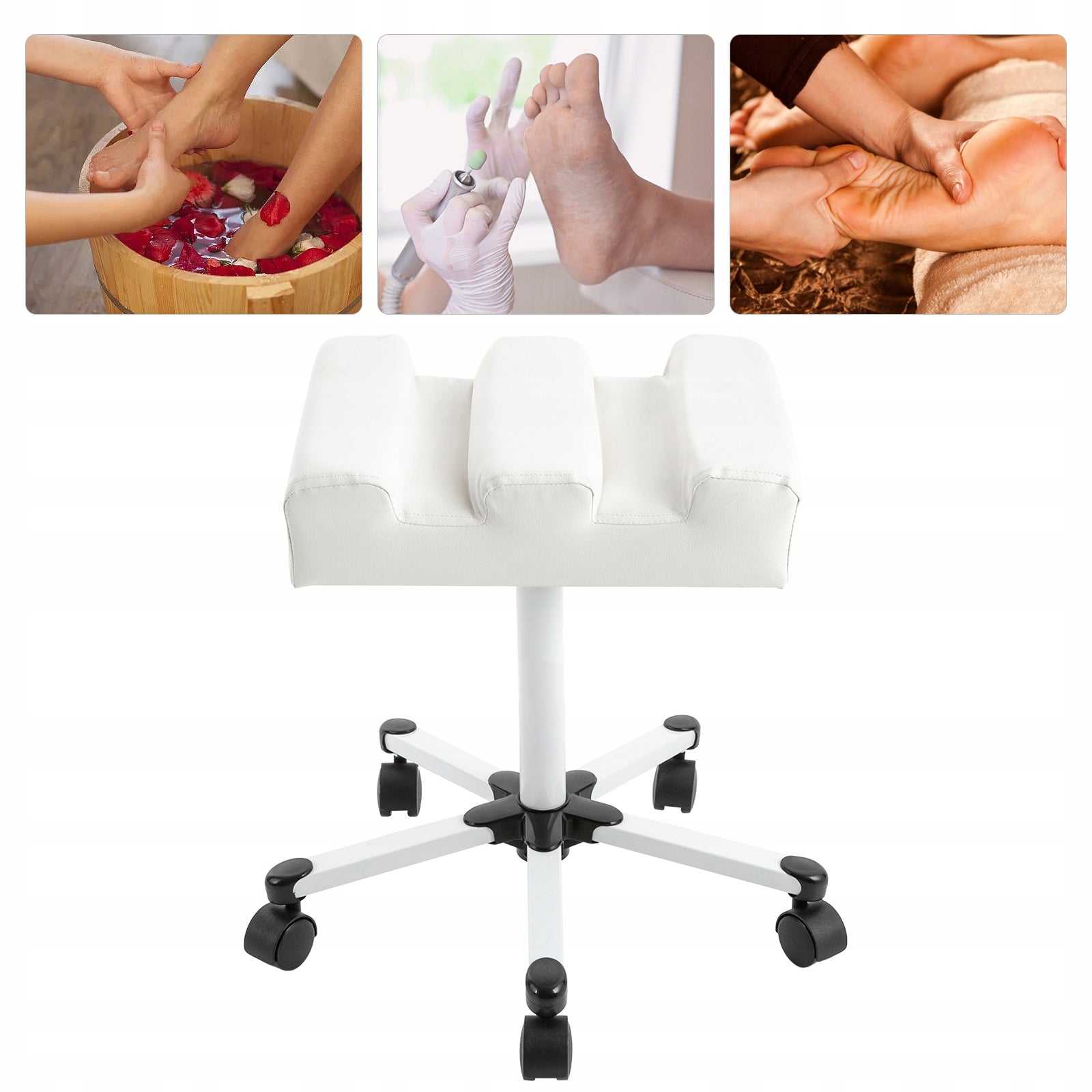 50-70cm Manicure Foot Rest Pedicure Stool with Wheels