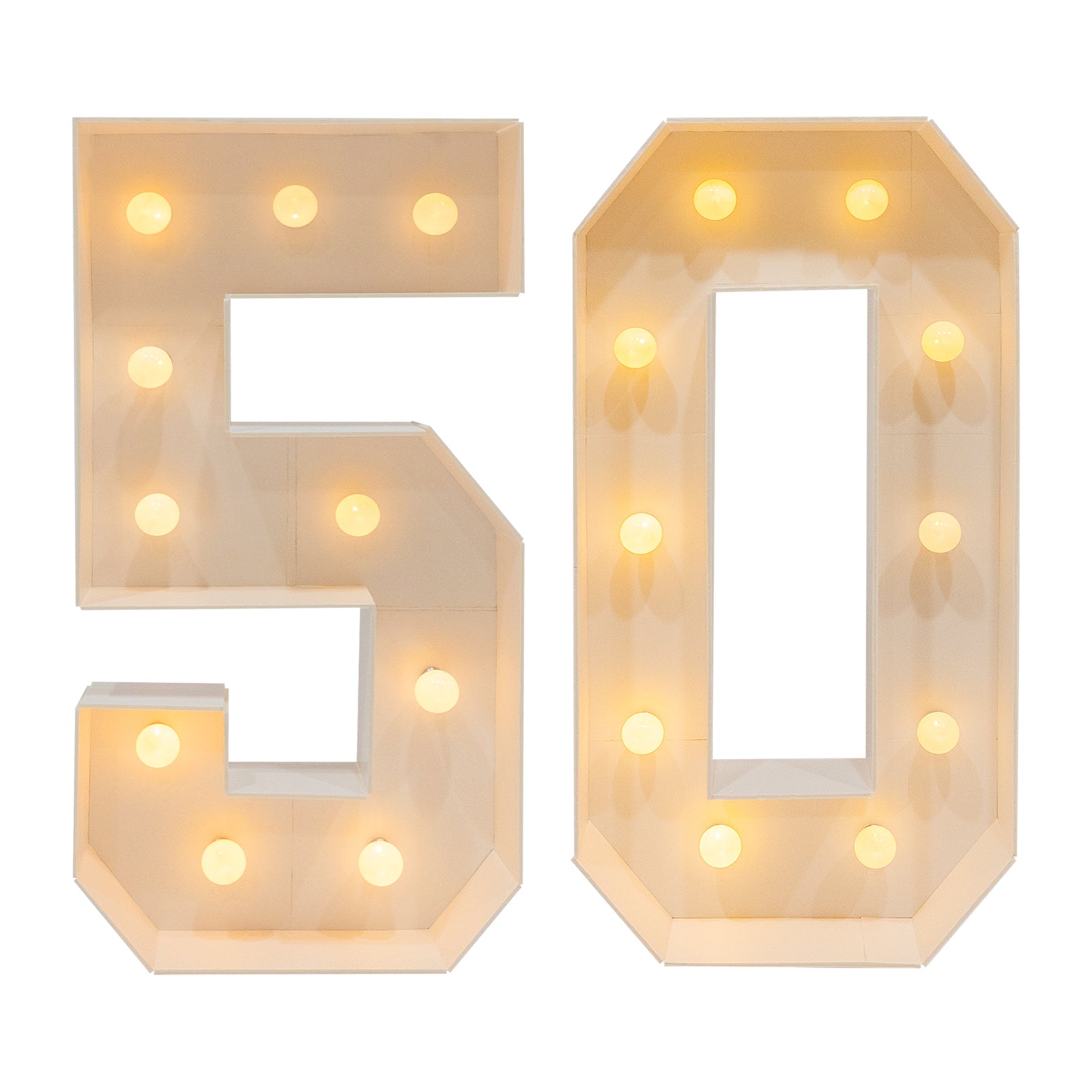 50 Light Up Numbers, Digital Light for Birthday, with 20-LED Bulbs