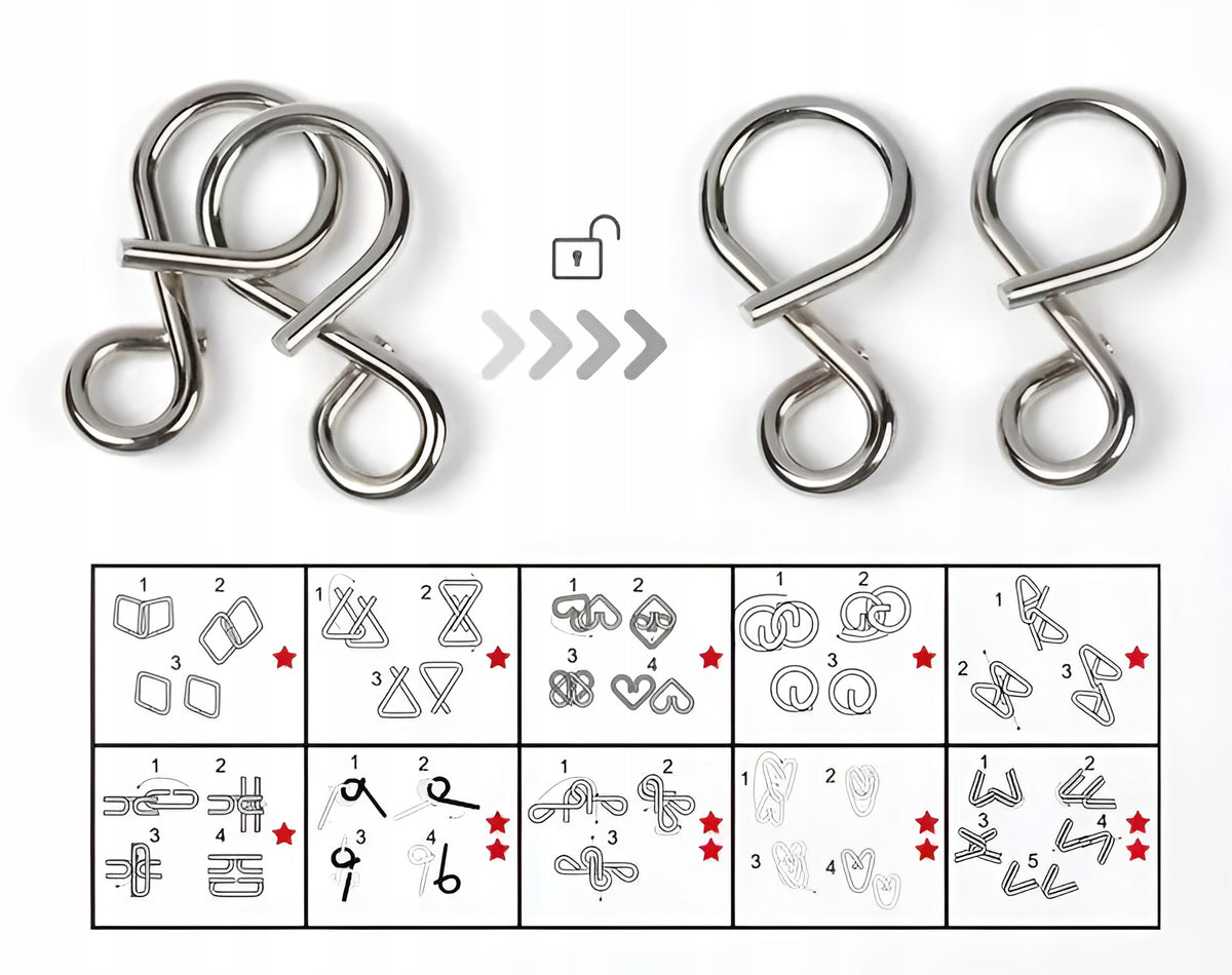 50-Piece Metal Puzzle Set – metalowe łamigłówki logiczne,puzzle druciane Manufacturer code al26012210