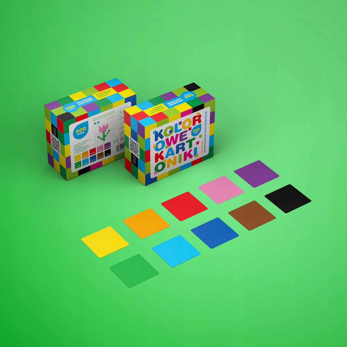 500 color cartons for medium coding mat