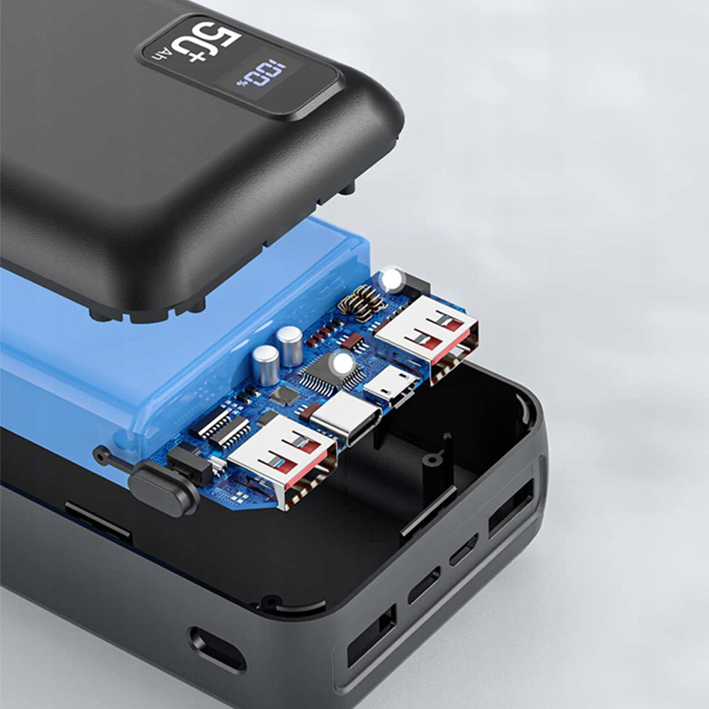 50000 mAh Powerbank, Fast Charging, USB-C, 3 Outputs & 2 Inputs LED Display Manufacturer code Powerbank 50000 mAh USB-C